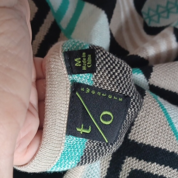 T/O Tribal Aztec Print Scoop Neck Sweater Dress Size M - Picture 5 of 7